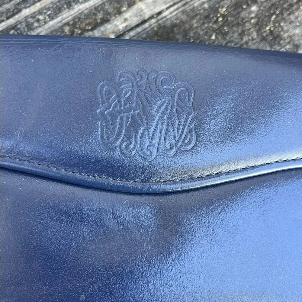 Lady Buxton Leather Wallet Navy Coin Purse Credit Card Holder Vintage 70s 80s